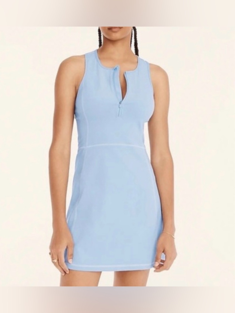 J Crew Active Cloudstretch Half zip Blue Mist Athletic Dress Size Medium